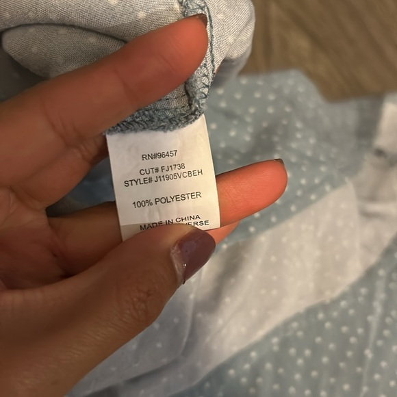 Eyeshadow Sky Blue Asymmetrical Dress with Polka Dots size M - Picture 5 of 10